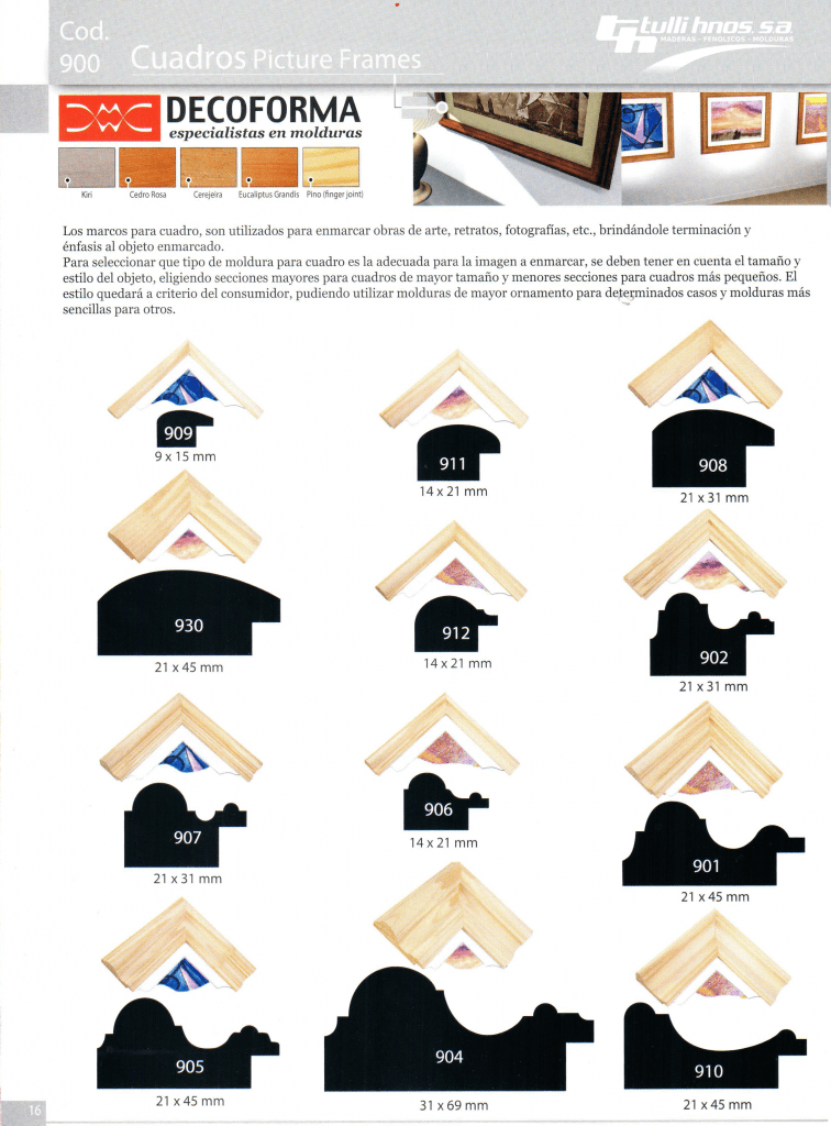 Molduras para cuadros • TULLI HNOS SA